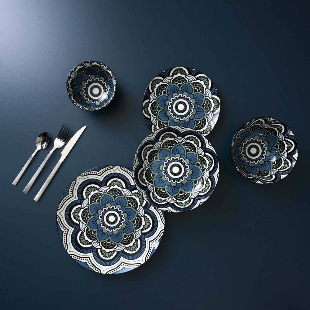 The Home Deco Factory - Service 18 pièces en porcelaine Mandala - Image 2