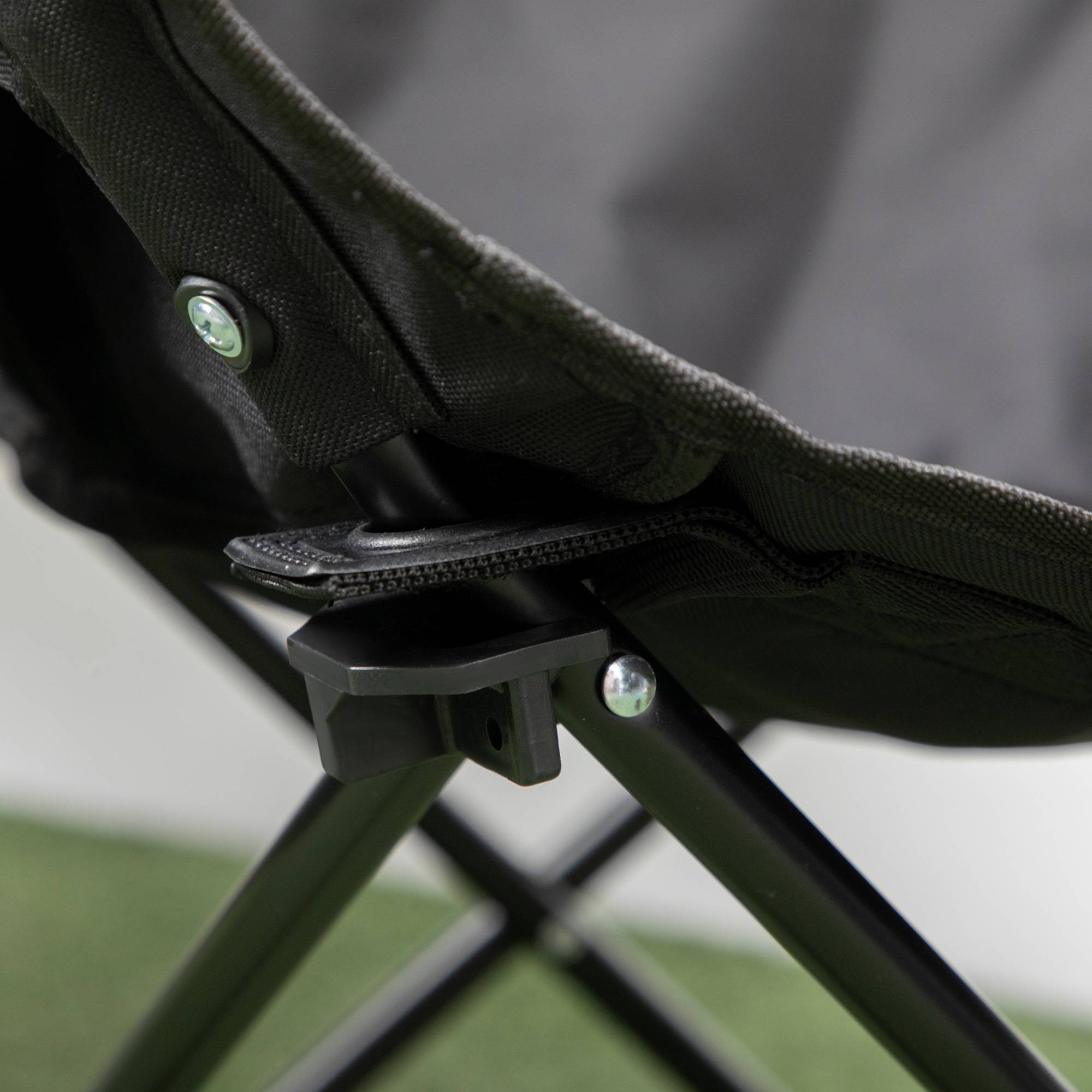 Fauteuil Camping Pliable Acier Oxford Jardin Plage Avec Poche et Sac Noir - ComfortXL Outdoor Living - Image 8