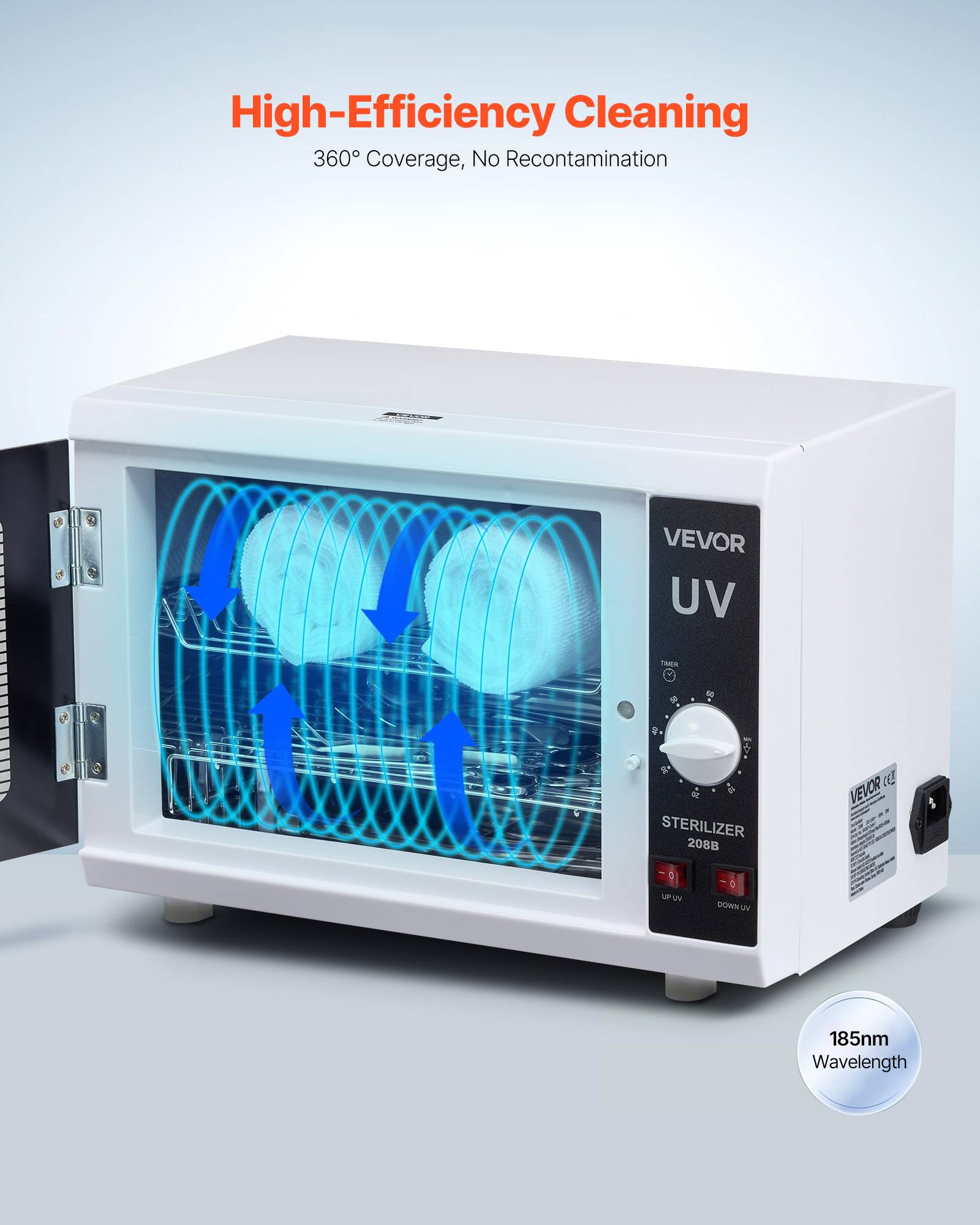 VEVOR Stérilisateur UV 12 L avec Bouton de Commande pour Désinfection Manucure - Image 2