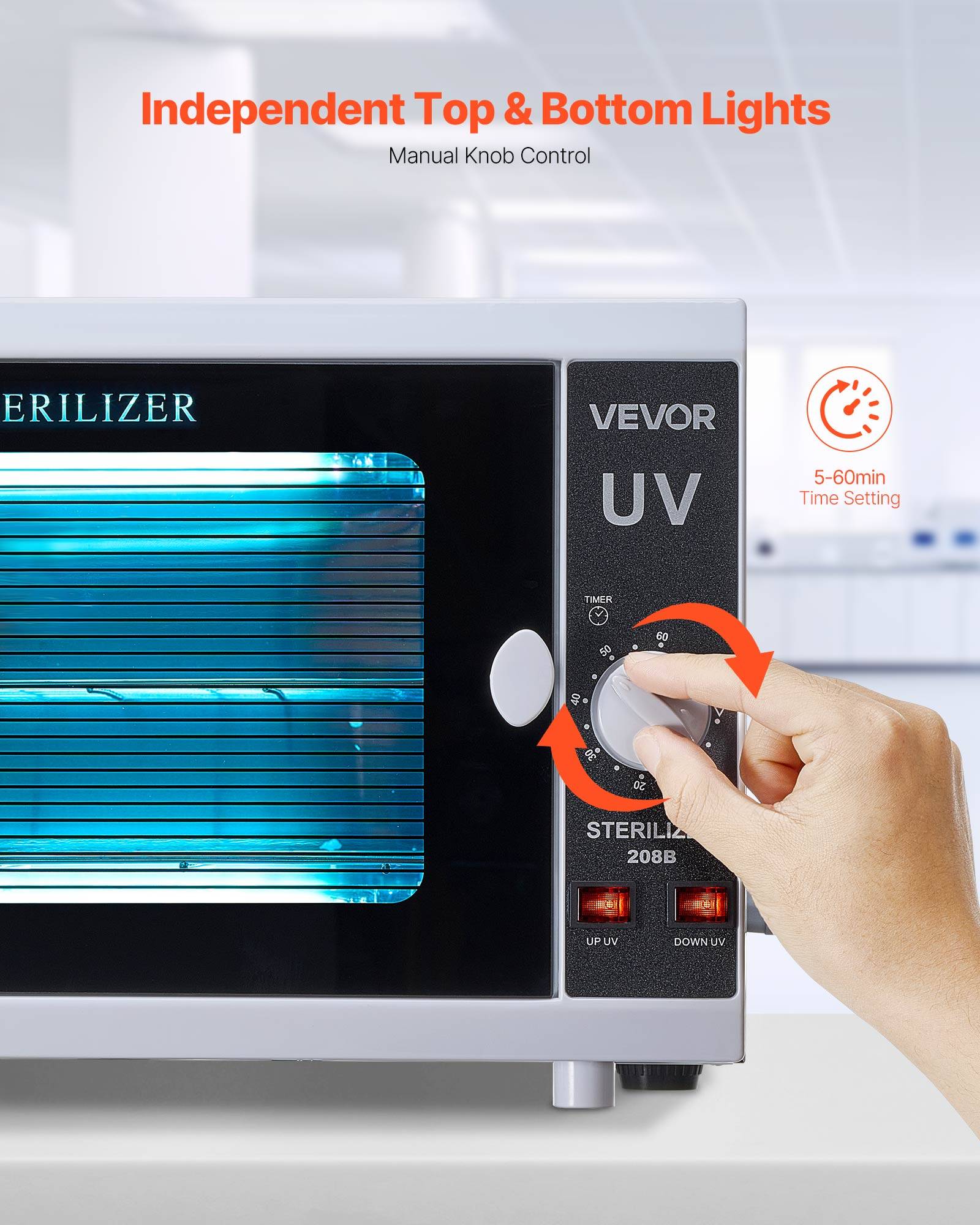 VEVOR Stérilisateur UV 12 L avec Bouton de Commande pour Désinfection Manucure - Image 4