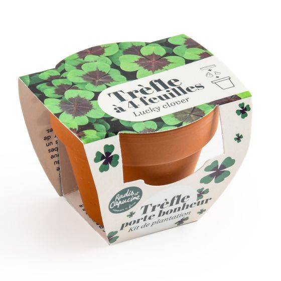 Radis et Capucine - Radis et Capucine - Mini kit de culture - Trèfle 4 feuilles - 6cm - Image 1