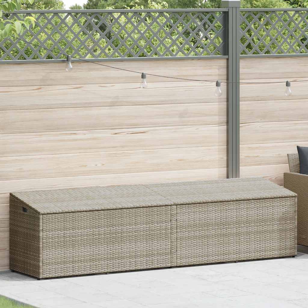 ComfortXL - Boîte de Rangement XXL Résine Tressée Imperméable pour Coussins et Outils Gris Clair 220x50x58 cm – ComfortXL Outdoor Living - Image 2