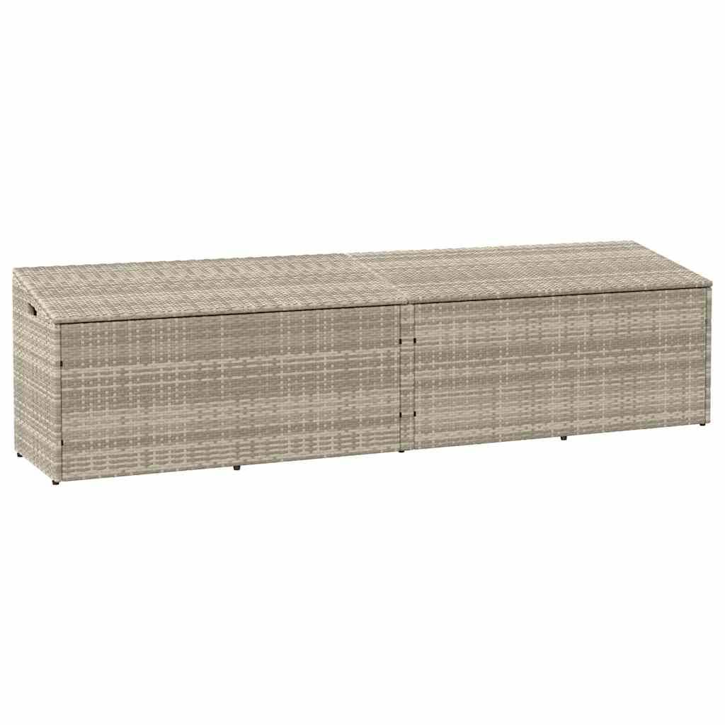 ComfortXL - Boîte de Rangement XXL Résine Tressée Imperméable pour Coussins et Outils Gris Clair 220x50x58 cm – ComfortXL Outdoor Living