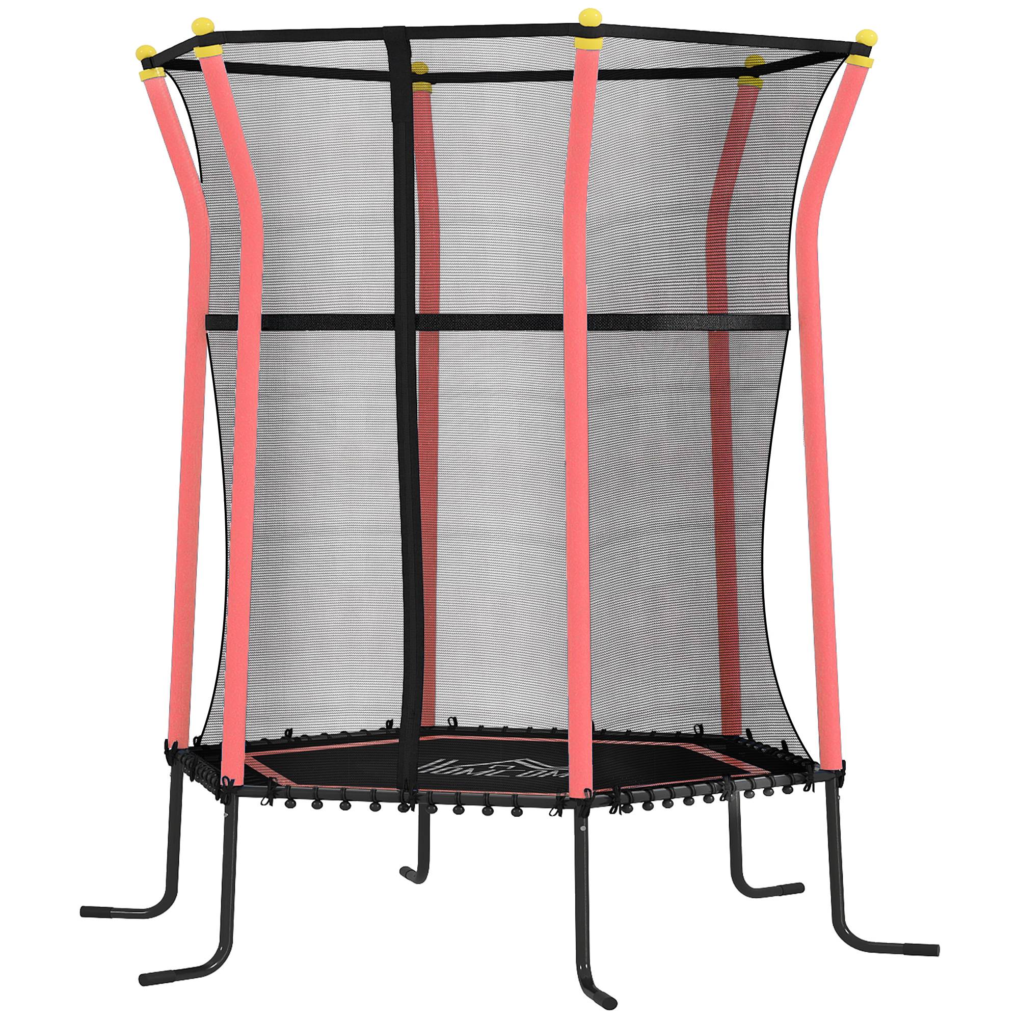 Trampoline pour enfant Ø 1,63 x 1,9 m filet de sécurité porte zippée 6 poteaux rembourrés inclus - Image 2