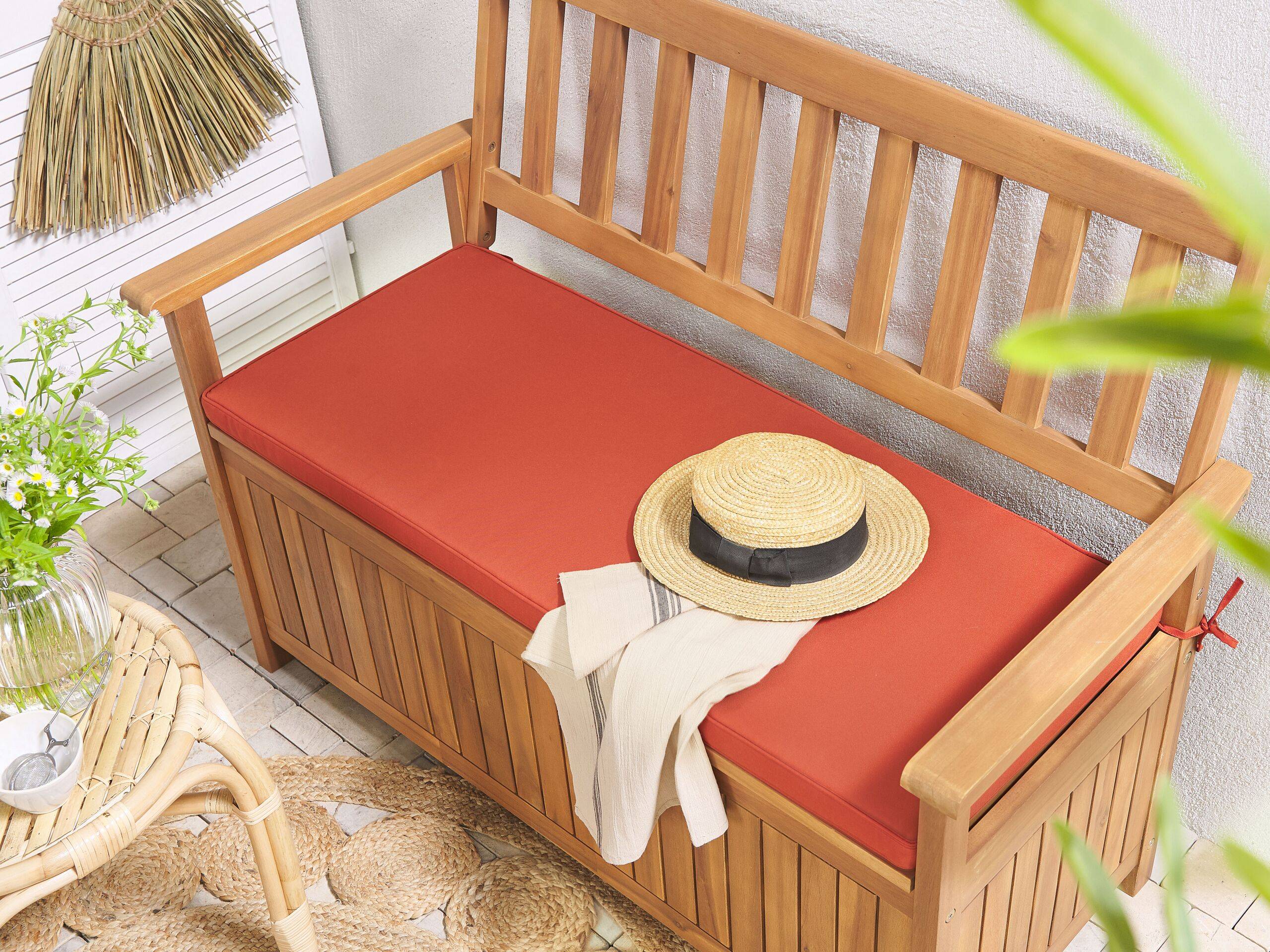 Beliani - Banc, 3 Personnes Acacia Rouge SOVANA - 120x60x91- Beliani - Image 1