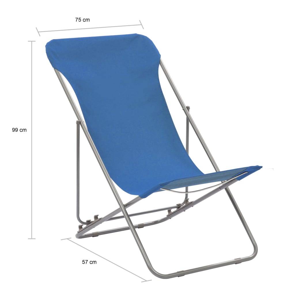 ComfortXL - Chaises de Plage Pliables Acier et Tissu Oxford Lot de 2 Inclinables 3 Positions pour Camping Bleu – ComfortXL Outdoor Living - Image 10