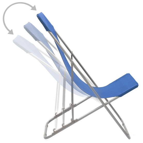 ComfortXL - Chaises de Plage Pliables Acier et Tissu Oxford Lot de 2 Inclinables 3 Positions pour Camping Bleu – ComfortXL Outdoor Living - Image 5
