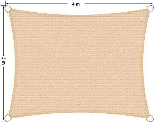 Helloshop26 - 3 x 4 m voile d'ombrage en hdpe protection solaire protection anti uv perméable à l'air pour le jardin le balcon respirant perméable à l'eau jaune sa - Image 2