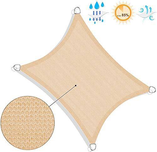Helloshop26 - 3 x 4 m voile d'ombrage en hdpe protection solaire protection anti uv perméable à l'air pour le jardin le balcon respirant perméable à l'eau jaune sa - Image 3