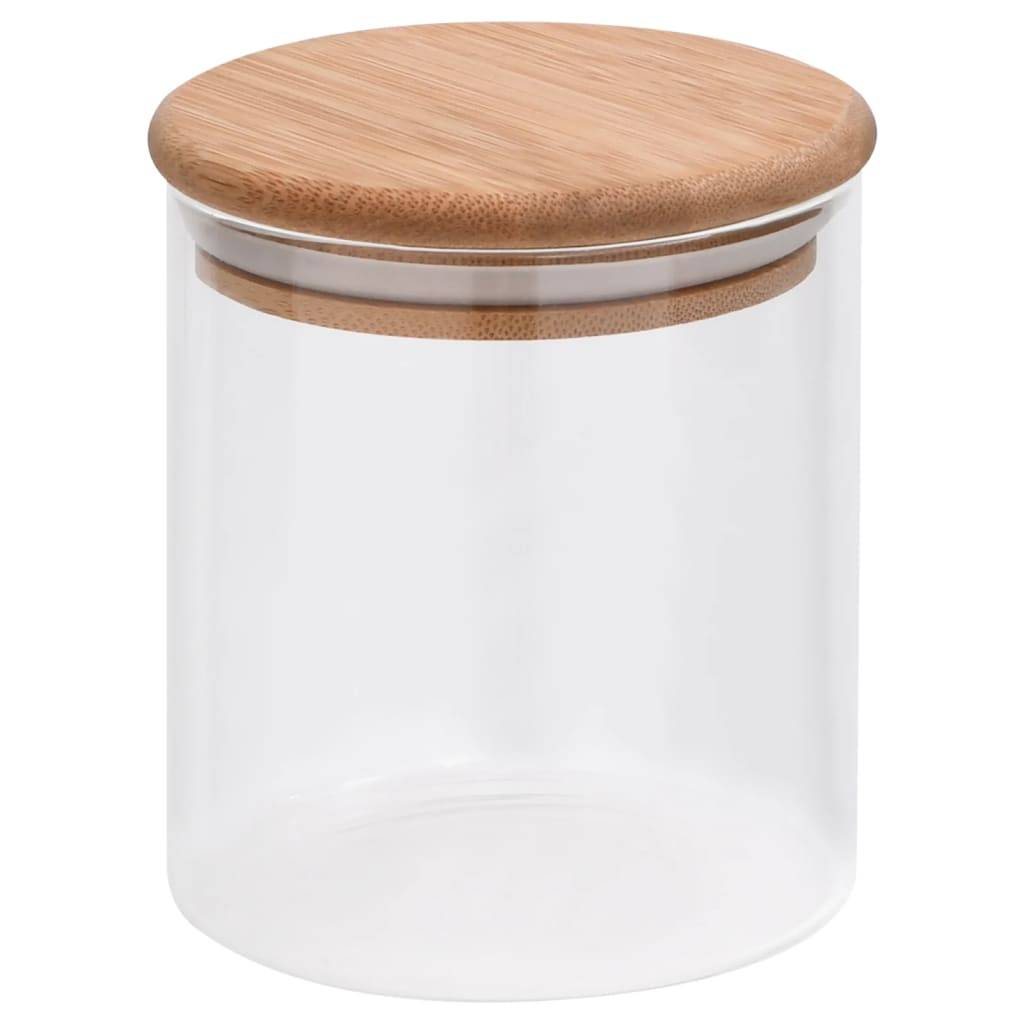 CLP - Pots de conservation en verre couvercle en bambou 6 pcs 600 ml - Image 2