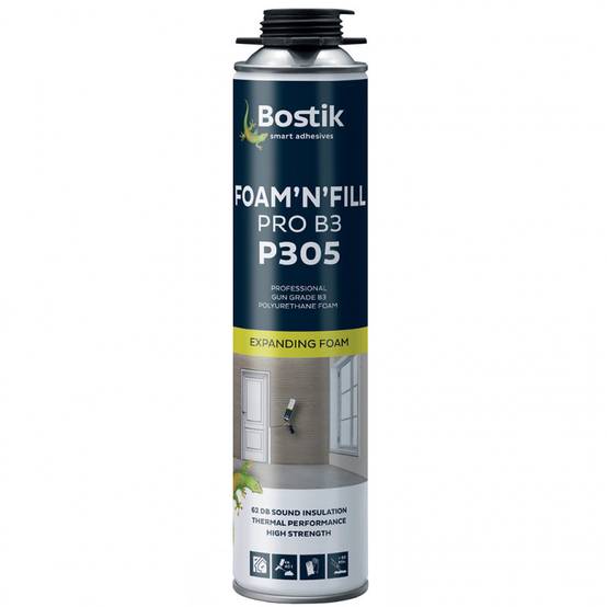 Bostik - Lot de 12 Mousses expansives PU pistolable P305 Foam'n'Fill Pro B3 750ml BOSTIK - Image 2