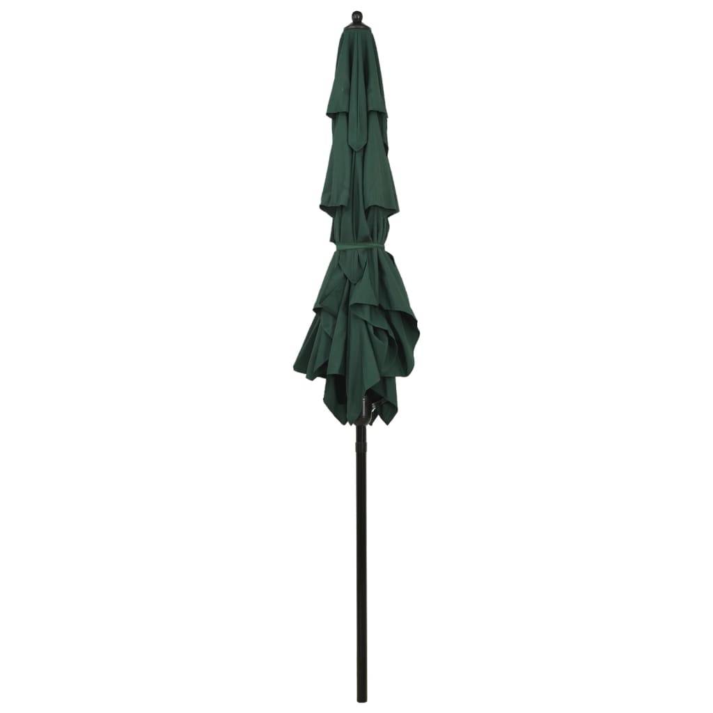 Helloshop26 - Parasol à 3 niveau x avec mât en aluminium 2 x 2 m vert - Image 3