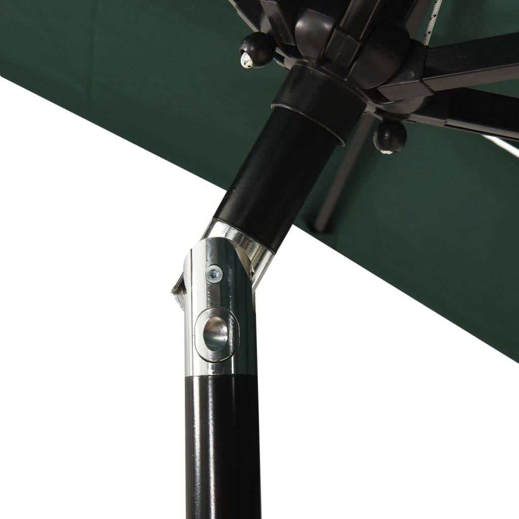 Helloshop26 - Parasol à 3 niveau x avec mât en aluminium 2 x 2 m vert - Image 5