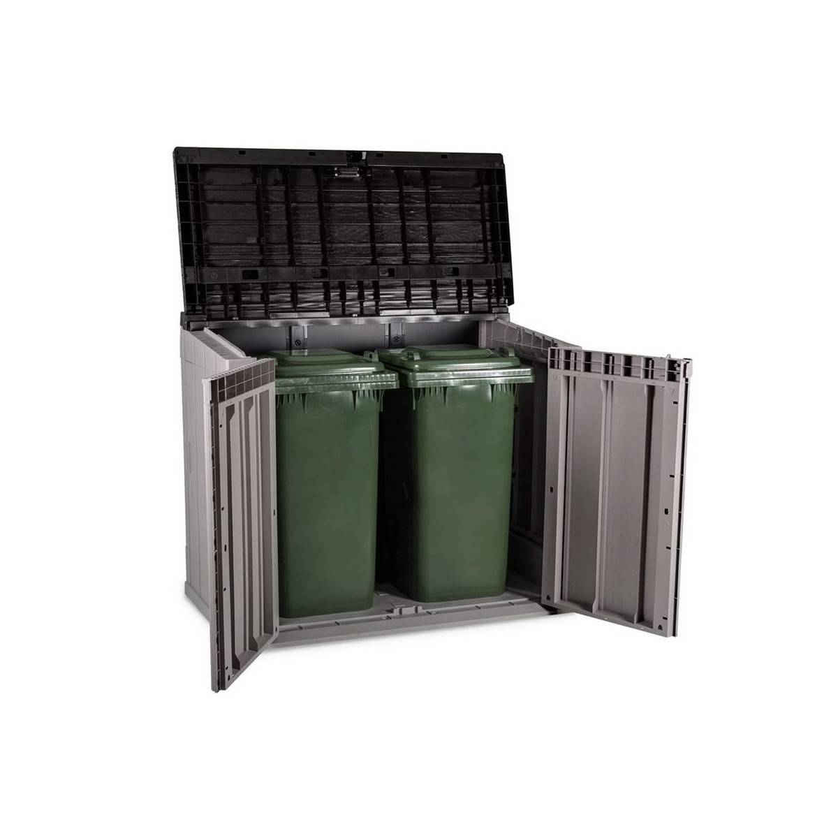Coffre de jardin en résine 842 Litres Gris Taupe 129,5 x 74,5 x 111 TOOMAX - Image 3