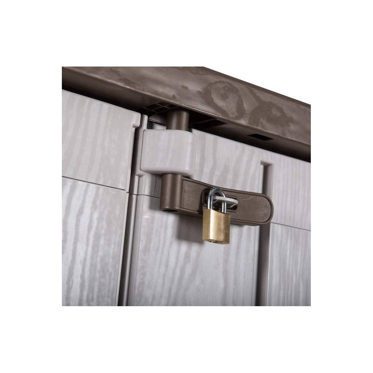 Coffre de jardin en résine 842 Litres Gris Taupe 129,5 x 74,5 x 111 TOOMAX - Image 4