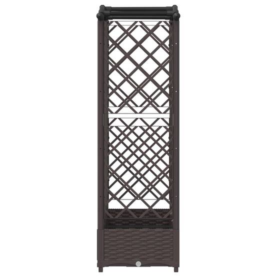 Lit Potager Surélevé Treillis PP Jardin Support Plantes Toit Courbé 163x40x123cm Marron - ComfortXL Outdoor Living - Image 4