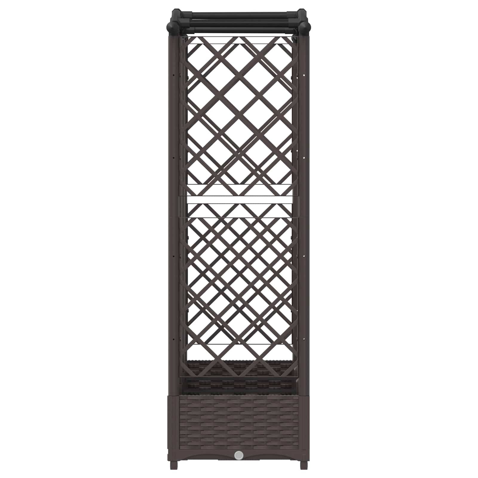 Lit Potager Surélevé Treillis PP Jardin Support Plantes Toit Courbé 163x40x123cm Marron - ComfortXL Outdoor Living - Image 4