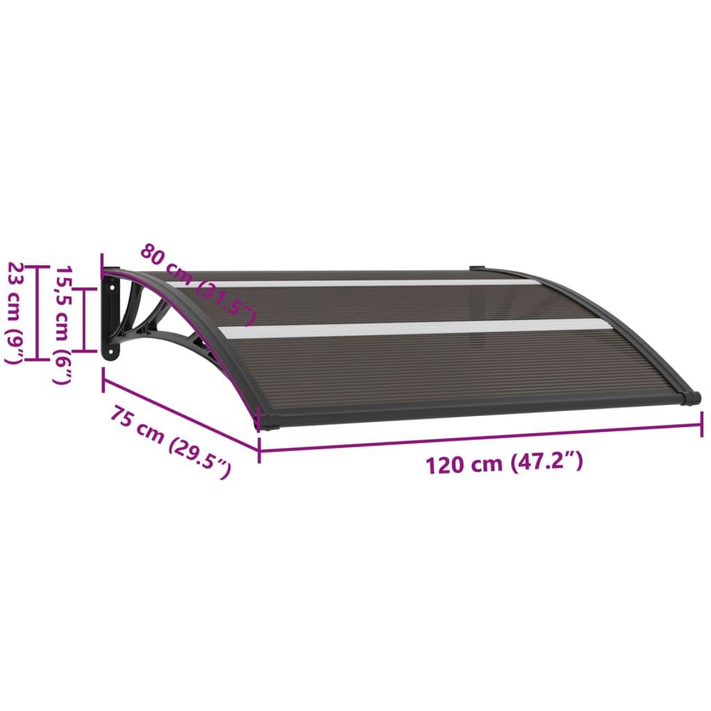 Store Banne - Auvent de porte Noir 120x75 cm PC - MEUBLE PRO - Image 6