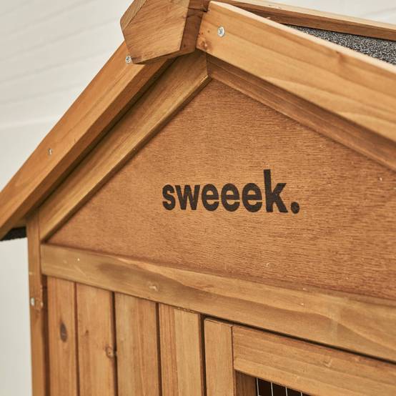 sweeek - Clapier en bois Hotot pour lapin et autres rongeurs. 4 lapins. cage à lapin avec enclos. espace intérieur et extérieur | sweeek - Image 7