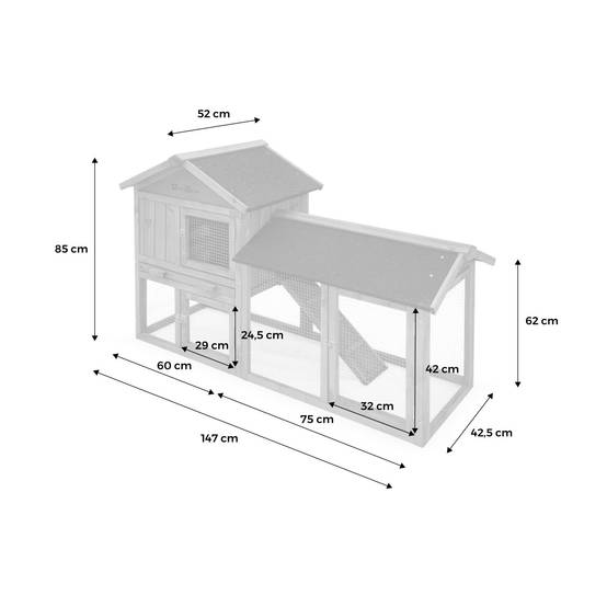sweeek - Clapier en bois Hotot pour lapin et autres rongeurs. 4 lapins. cage à lapin avec enclos. espace intérieur et extérieur | sweeek - Image 4
