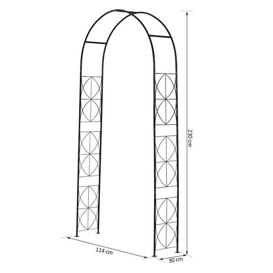 Arche de jardin métal noir 114 x 30 x 230 cm - PANGIVO - Image 3