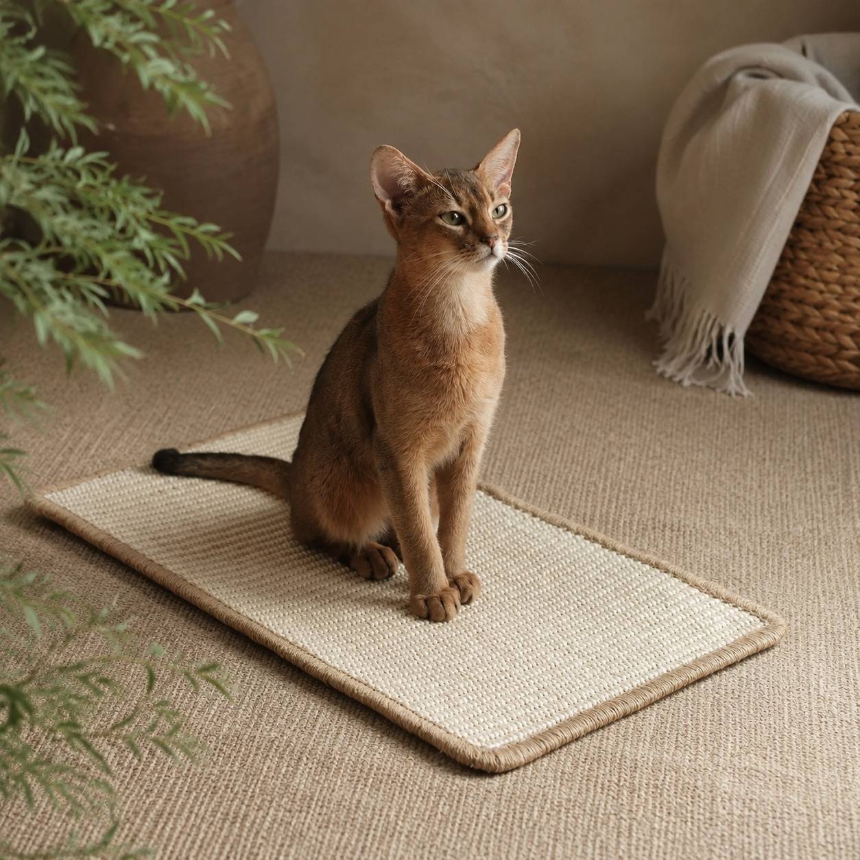 Tapis à Gratter pour Chat Protecteur de Meubles Polyvalent Beige 50x30cm - Image 6