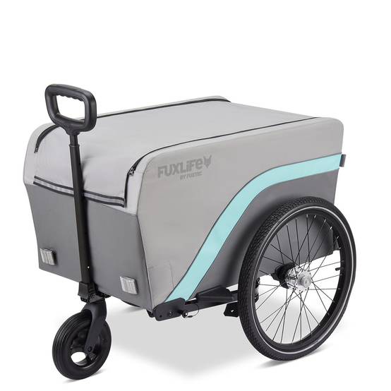 Remorque pour vélo FUXLIFE by FUXTEC FX-LA120 Gris Remorque de transport 2en1 pliable 120 L | 47,8 kg de charge. - Image 8