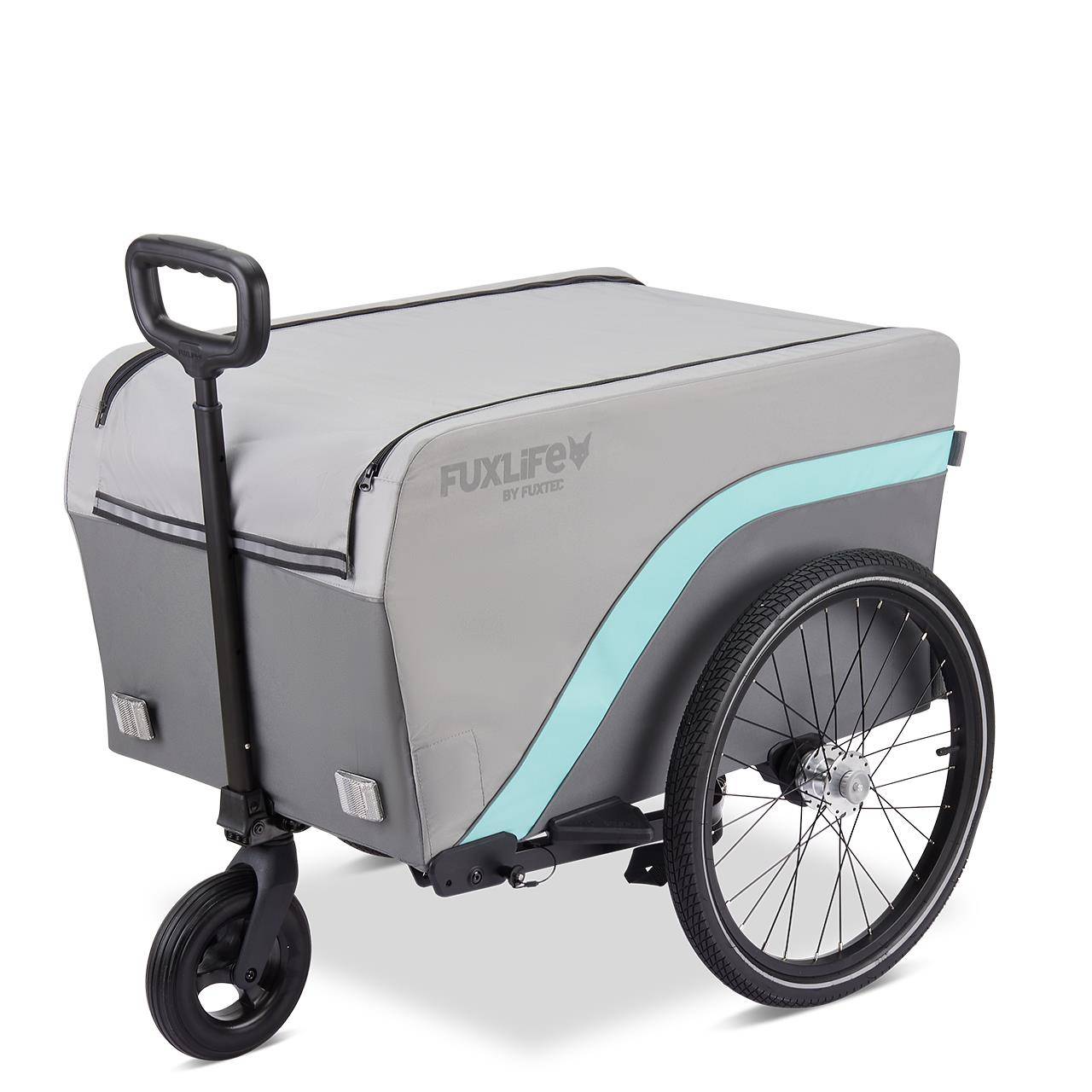 Remorque pour vélo  FUXLIFE by FUXTEC FX-LA120 Gris Remorque de transport 2en1 pliable 120 L | 47,8 kg de charge. - Image 8