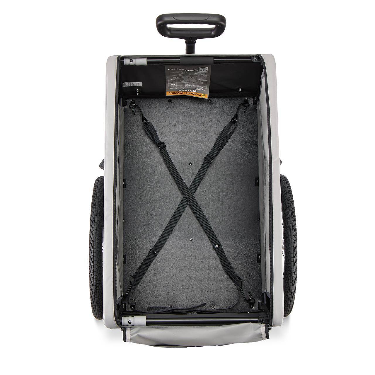 Remorque pour vélo  FUXLIFE by FUXTEC FX-LA120 Gris Remorque de transport 2en1 pliable 120 L | 47,8 kg de charge. - Image 7