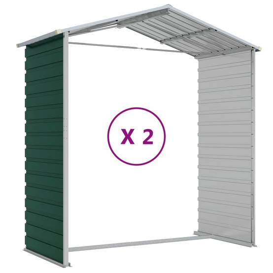 Vidaxl - Abri de jardin Vert 191 x 215 x 198 cm Acier galvanisé vidaXL 3188232 - Image 8