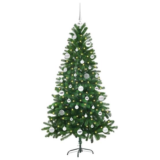 ComfortXL - Kit Sapin de Noël Artificiel 150 cm Tout-en-Un, avec 150 LED, Sommet et 61 Boules, Vert Réaliste – ComfortXL Outdoor Living - Image 3