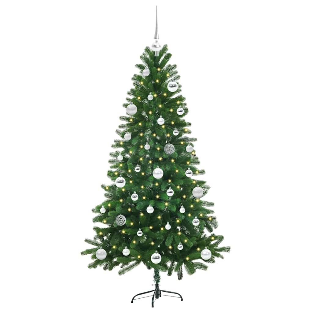 ComfortXL - Kit Sapin de Noël Artificiel 150 cm Tout-en-Un, avec 150 LED, Sommet et 61 Boules, Vert Réaliste – ComfortXL Outdoor Living - Image 3