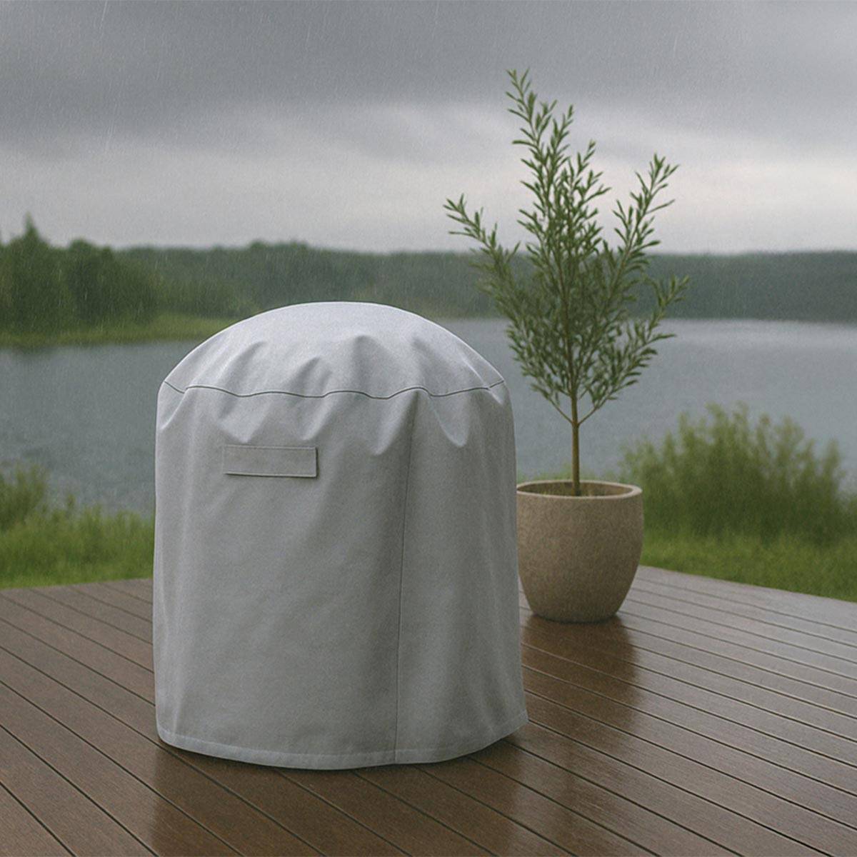 Paris Prix - Housse de Protection Barbecue "Klas" 90cm Gris - Image 5