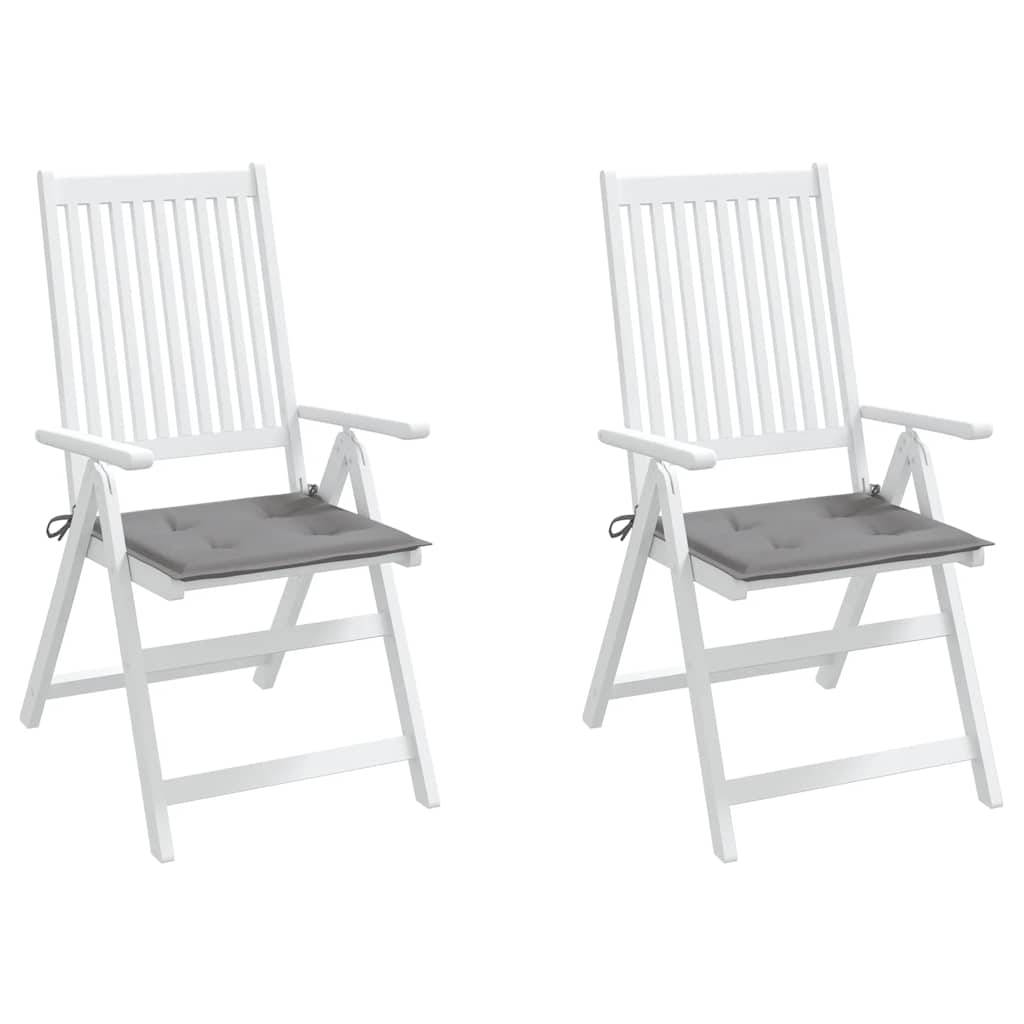 Coussins de chaise de jardin tissu Oxford gris 40 x 40 x 4 cm - PANGIVO - Image 4