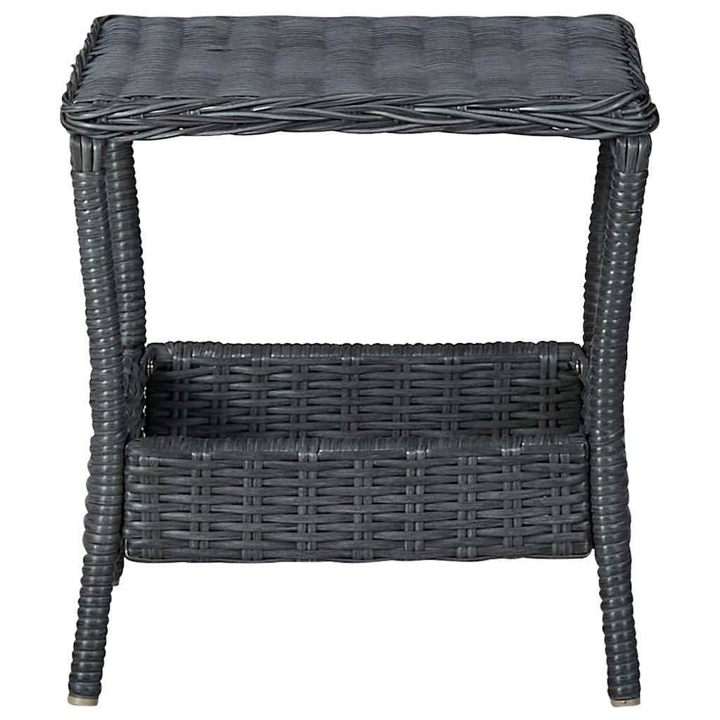 Vidaxl - Table de jardin Gris foncé 45x45x46,5 cm Résine tressée vidaXL 313306 - Image 2