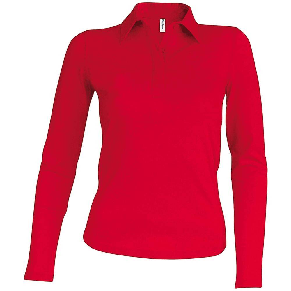 Polo de travail femme manches longues Kariban 100% coton Rouge S