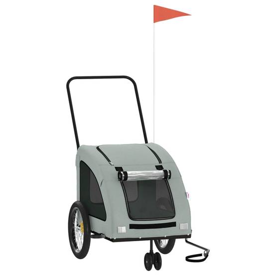 Remorque Vélo Chien 45kg en Acier pour Balades en Toute Sécurité Gris – ComfortXL Pet Living - Image 2
