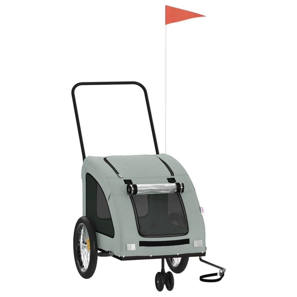 Remorque Vélo Chien 45kg en Acier pour Balades en Toute Sécurité Gris – ComfortXL Pet Living - Image 2