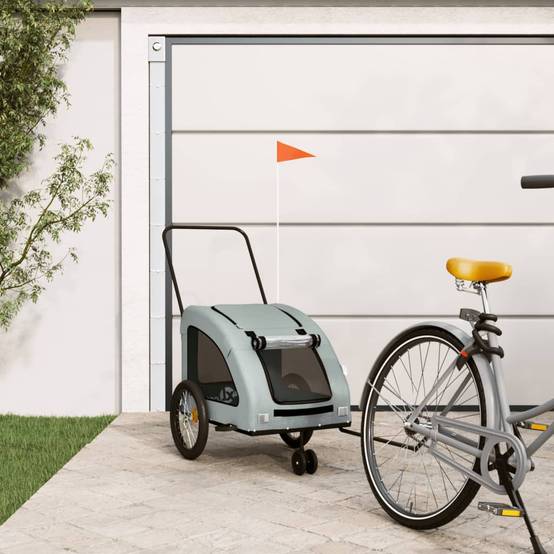 Remorque Vélo Chien 45kg en Acier pour Balades en Toute Sécurité Gris – ComfortXL Pet Living - Image 1