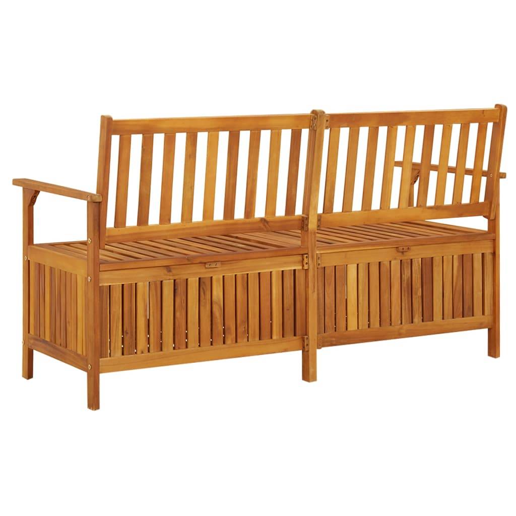 Banc Coffre Organisateur Bois Acacia Massif Finition Huilée pour Extérieur Marron 148cm – ComfortXL Outdoor Living - Image 4