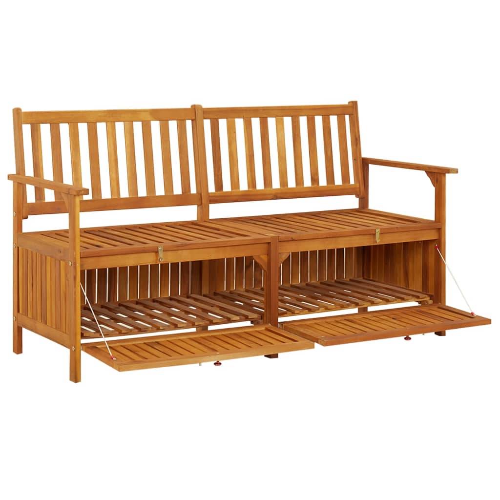 Banc Coffre Organisateur Bois Acacia Massif Finition Huilée pour Extérieur Marron 148cm – ComfortXL Outdoor Living - Image 3