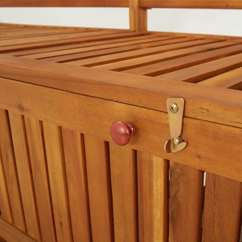 Banc Coffre Organisateur Bois Acacia Massif Finition Huilée pour Extérieur Marron 148cm – ComfortXL Outdoor Living - Image 6