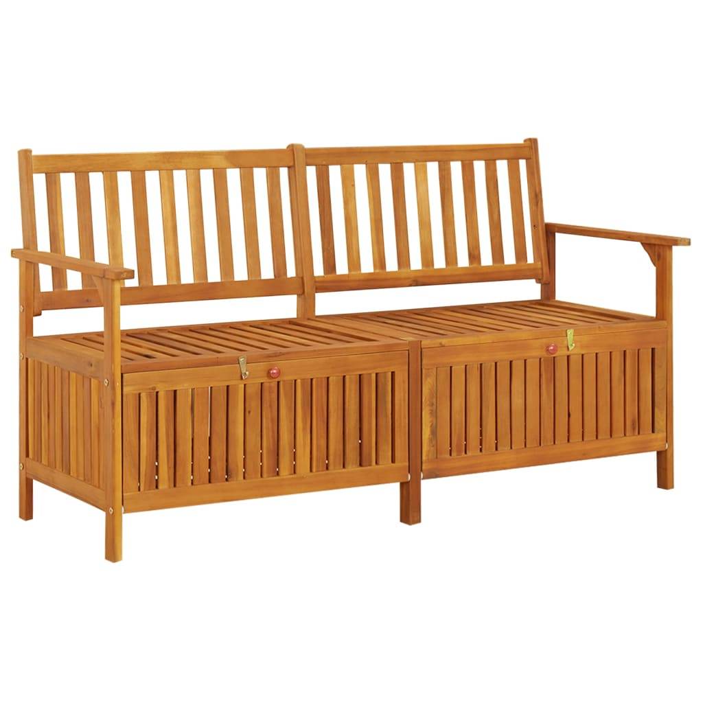 Banc Coffre Organisateur Bois Acacia Massif Finition Huilée pour Extérieur Marron 148cm – ComfortXL Outdoor Living - Image 1