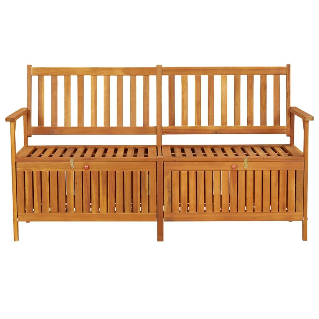 Banc Coffre Organisateur Bois Acacia Massif Finition Huilée pour Extérieur Marron 148cm – ComfortXL Outdoor Living - Image 2