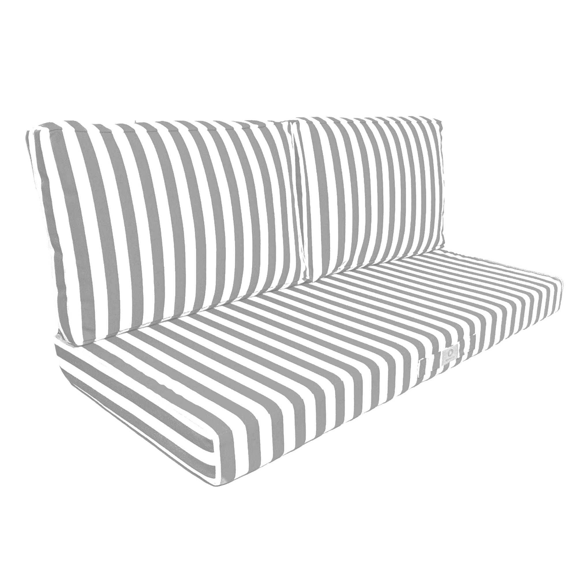 Coussins pour salon de jardin déhoussable 120x60cm Rayure gris clair - Déco arts