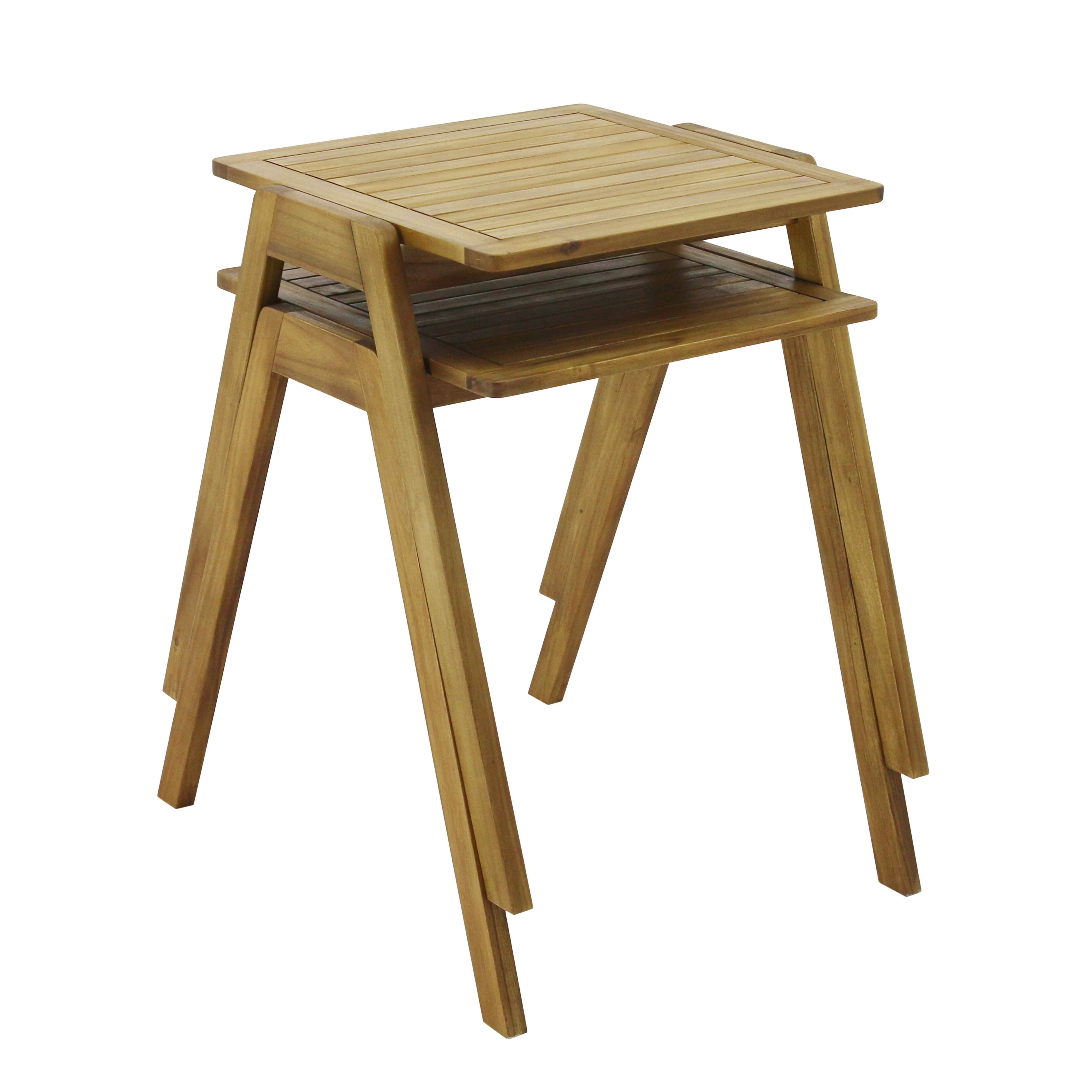 Oviala - Table de jardin carrée en bois d'eucalyptus 2 places Uzes - Oviala - Image 2