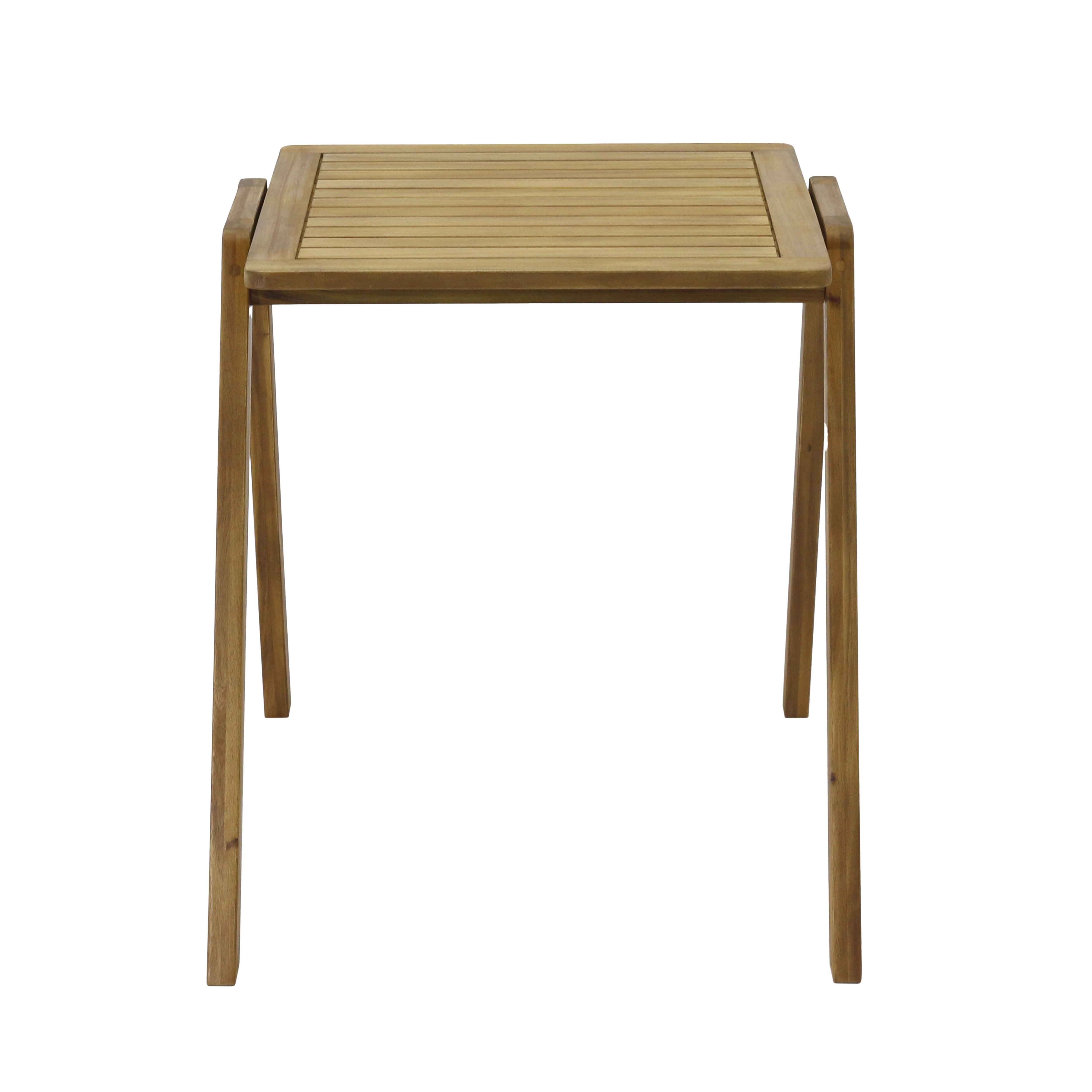 Oviala - Table de jardin carrée en bois d'eucalyptus 2 places Uzes - Oviala - Image 3