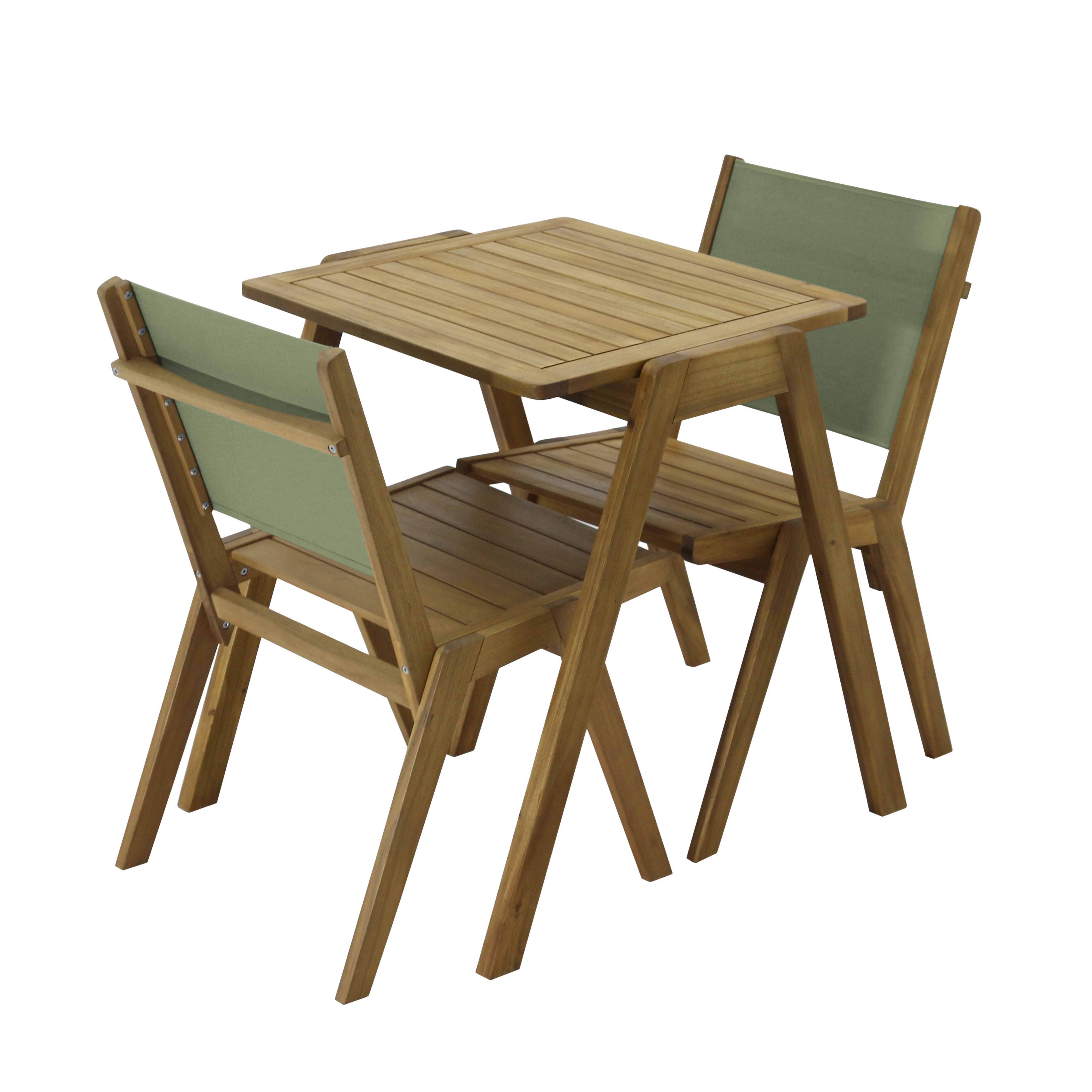 Oviala - Table de jardin carrée en bois d'eucalyptus 2 places Uzes - Oviala - Image 5