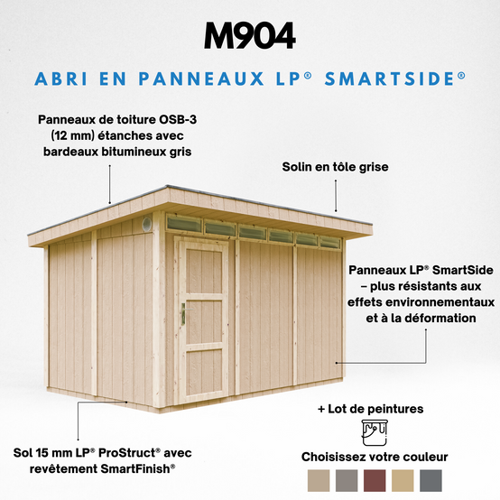 Timbela - Abri de Jardin Qualité Premium 9m² / L412xL279cm - Kit tout compris avec sol, tuiles bitumineuses, set de peinture - Timbela M904 - Image 9
