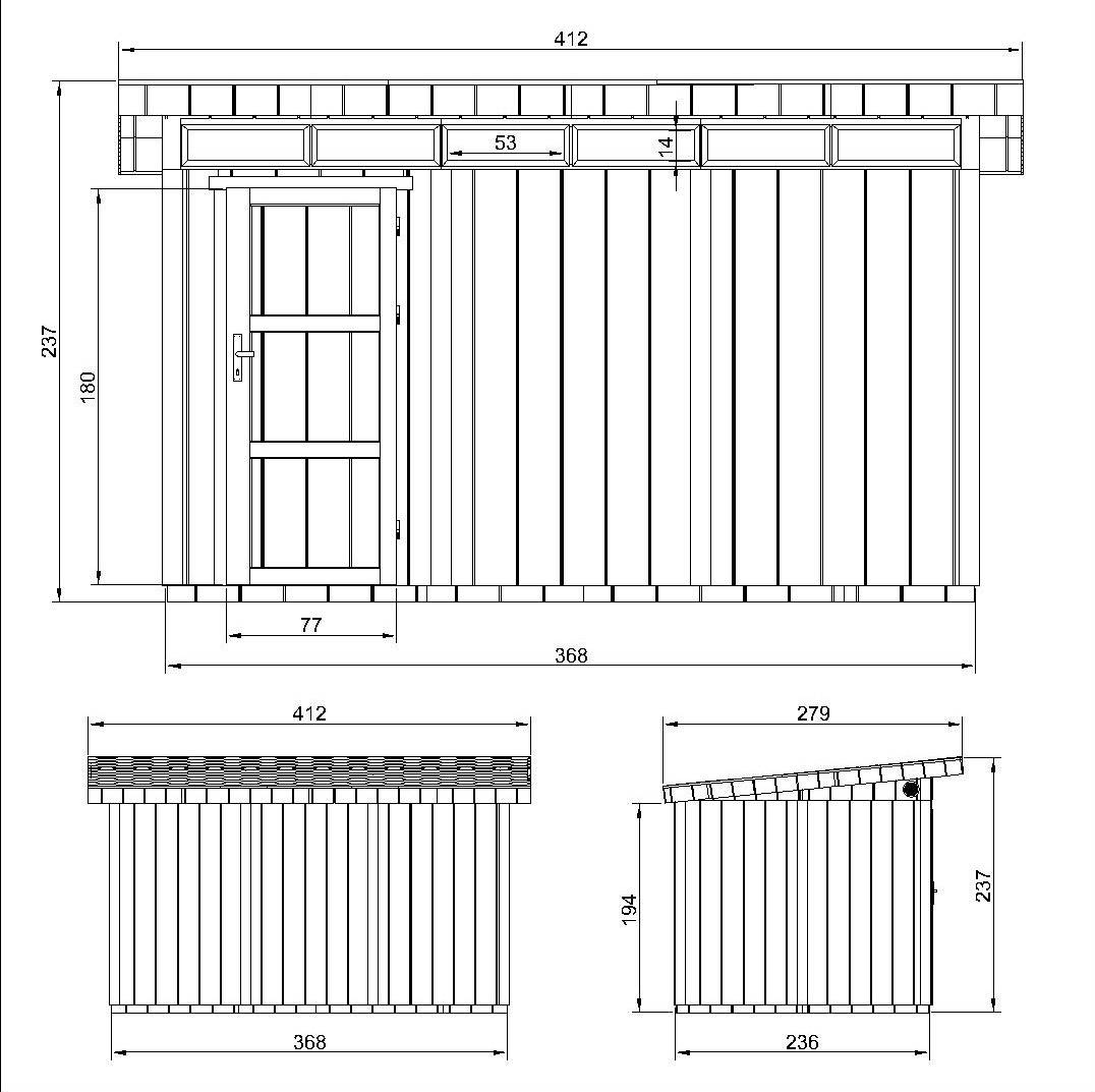 Timbela - Abri de Jardin Qualité Premium 9m² / L412xL279cm - Kit tout compris avec sol, tuiles bitumineuses, set de peinture - Timbela M904 - Image 6